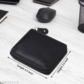 Black Faux Leather Men's Wallet - 2 Compartments, Sleek & Secure, Premium Quality Accessory