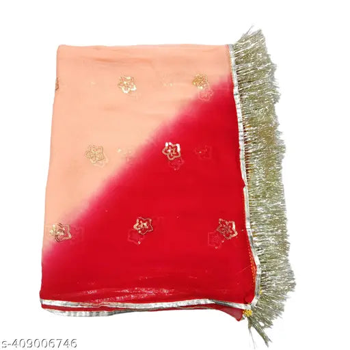 Georgette Rajputi Poshak for Women - Embroidered Lehenga, Kurti, Odni, Astar with Aari & stone work - Party wear