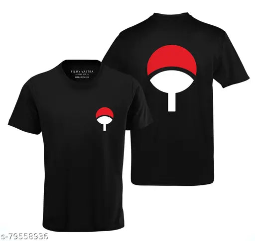 Black Uchiha Clan Logo cotton t-shirt, 100% cotton, perfect for summers & early winters, India origin