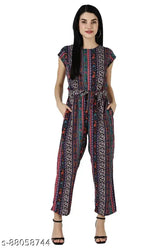 Pretty fashionable women's crepe jumpsuit, slim fit in solid pattern, ideal for casual wear or parties. Hand wash only." (116 characters)