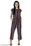 Pretty Fashionable Women's Trendy Jumpsuit: Printed, slim-fit crepe jumpsuit with halter neck and sleeveless, 100% polyester, hand wash only, regular length, suitable for casual and evening wear, size S. Model is 5'9"." (124 characters)