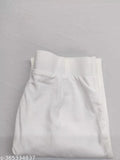 White Lycra trousers, regular fit for women, solid pattern, ideal for casual and office wear