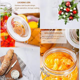 Glass dry food storage jars, airtight with wide mouth and buckle lid - ideal for pasta, spices, beans, flour