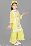 Suhana Kolkata Girl Chiffon mirror work kurtis set, Indian traditional clothing for kids (3-11 years)