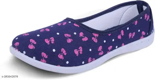 Synthetic ballerina flats, ASTETIK 4U women's pack of 1, printed design, adjustable with Velcro, Indian size 5-8