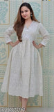 Cotton three-quarter sleeve chikankari kurti, vibrant Indian women's fashion