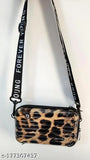 Canvas women's animal print tiger sling bag, free size, solid pattern