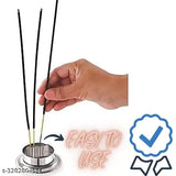 White stainless steel agarbatti stand holder & diya - premium quality, Indian-made pooja samagri for home and office
