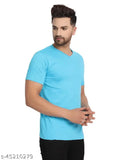 Golden yellow, cyan blue, baby pink Men's V-neck cotton t-shirts (pack of 3) - casual wear, comfortable, Made in India