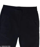 Elastane solid net pants for summer office use, women's joggers with pockets and elastic waist, imported fabric, Indian size 42/44/44 (waist 42/44in, length 37/38in, hip 44/46in)