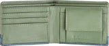 Green-blue faux leather men's wallet, 5 compartments, free size, India origin