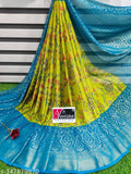 Soft Brasso Mango printed chiffon saree, free size, premium quality Indian fashion