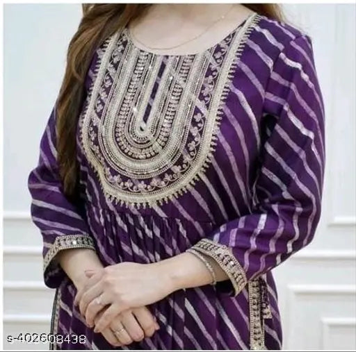 Rayon dyed/washed sequin kurti, three-quarter sleeves, Indian ethnic wear - M (38 in bust), L (40 in bust), XL (42 in bust)