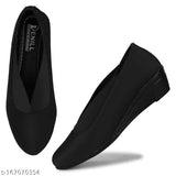 BB43Black Mesh Ballerinas - versatile design for women's casual and party wear, made in India