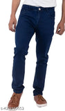 Blue satin slim fit party jeans for men by Trendy PartyFestive
