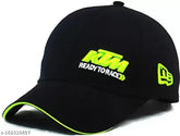 Ktm black green embroidery cotton baseball cap, solid design on onesize for men's and boys, Indian-made stylish sports cap