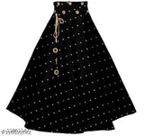 Kids black A-line lehenga with red choli, self-designed and embellished, ideal for parties or ethnic occasions. Cotton blend, jacquard fabric, sleeveless, available in various sizes from 3-16 years old, made in India