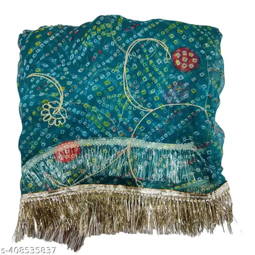 Embroidered Georgette Rajputi Poshak set for women, featuring choli, dupatta, and lehenga, adorned with Aari and stone work, suitable for parties and festivals, made in India