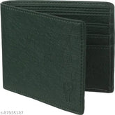 Green PU leather men's wallet, SAMTROH style, 69 card slots, chain coin pocket, colorblock design