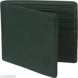 Green PU leather men's wallet, SAMTROH style, 69 card slots, chain coin pocket, colorblock design