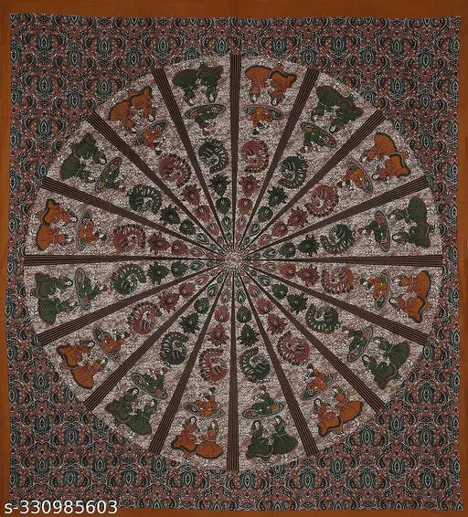 Cotton queen size double bed sheet (90x100), superfine Jaipuri pattern, 180 thread count, adult-friendly, summer use, Made in India