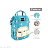 Unicorn-themed kidsify diaper backpack, polyester net, durable water-resistant maternity bag. Large capacity for travel essentials, insulated bottle pockets