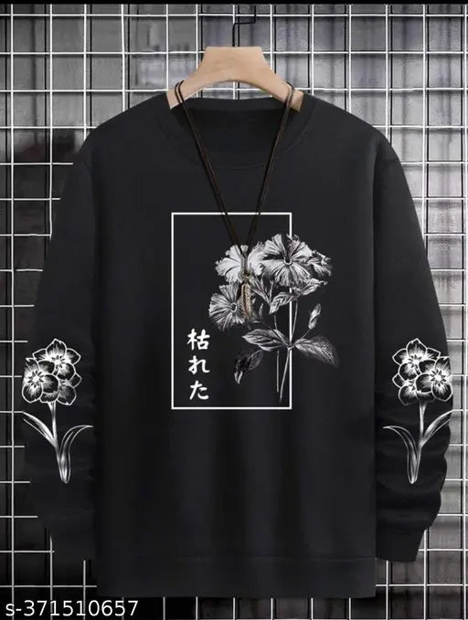 High5 Classic Printed Black Cotton T-Shirt (India), long sleeves, premium cotton blend fabric, versatile wardrobe staple