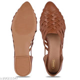 Stylish patent leather women's bellies, solid net design, comfortable and beautiful footwear from India