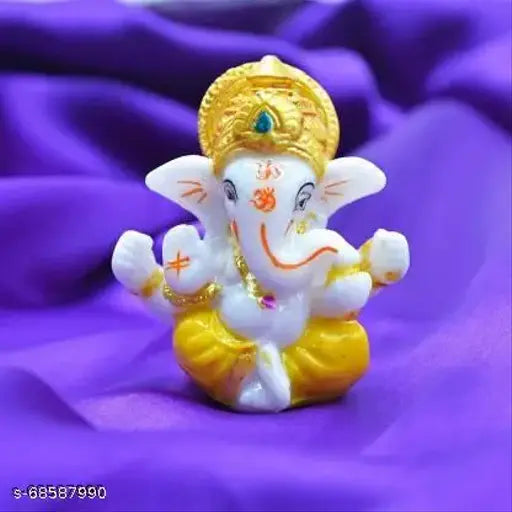 Poly Resin Ganesh Idol for home, car, office, gift - 10cm x 10cm x 10cm, Indian origin