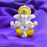 Poly Resin Ganesh Idol for home, car, office, gift - 10cm x 10cm x 10cm, Indian origin