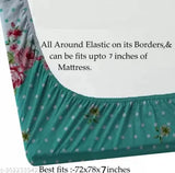 Brown box lined, Shri Ji Enterprises luxury cotton elastic fitted printed queen size double bedsheet with 2 pillow covers, featuring floral pattern and soft feel
