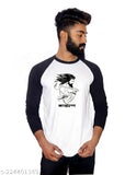 Polycotton Brahman round neck t-shirt, long sleeves, printed design in Indian clothing collection