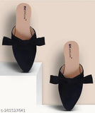 Synthetic women's ballerinas, open back, slip-on style flat for daily casual wear