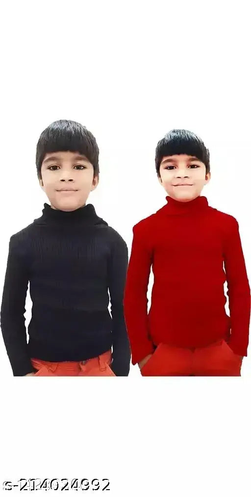 Kids cotton high-neck sweatshirts, full sleeves, pack of 2 - Cozy and versatile baby clothing for boys & girls in various sizes, made in India