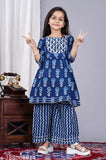 Rayon Kurta and Sharara set, printed with vibrant designs for kids aged 3-12 years, from India