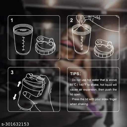 Multicolor protein shaker bottle with blender ball, leak-proof, extra compartment for mixes & pill holder, BPA-free, made in India