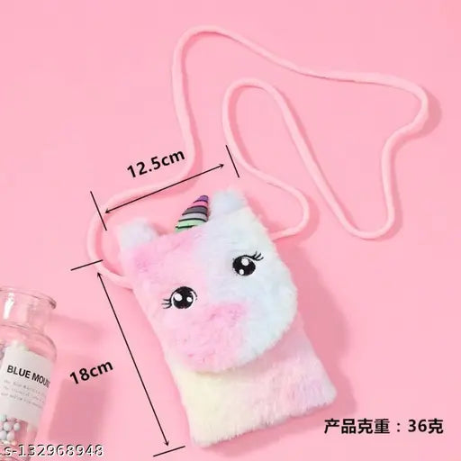 Unique shape canvas unicorn sling bag, perfect gift for kids, soft sling bag with adjustable strap and one compartment, ideal for daily use