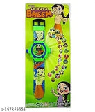 China-made Chota Bheem & Doraemon digital watch for kids, featuring 24 cartoon images on a projector