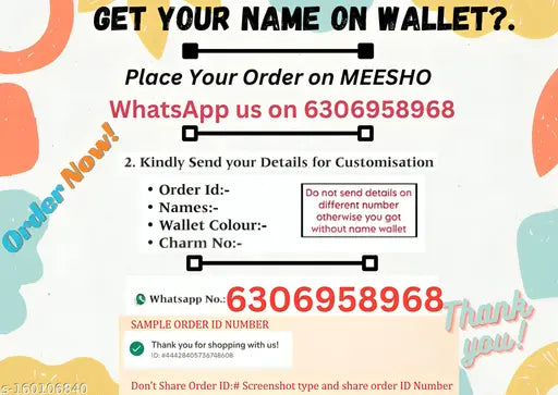 Faux leather personalized men's wallet, 5 compartments, free size (7x7cm), customizable with name, charm design, from Gillkart