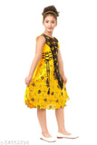 Stylish cotton partywear frock & dresses combo for kids (ages 2-7), red and yellow, sleeveless design, high-quality Indian cotton