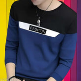 Mens Casual Wear long sleeve cotton T-shirt, comfortable fit office wear for men in solid pattern, available in S, M, L, XL, XXL sizes