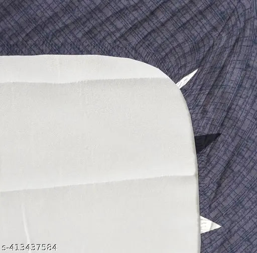 Grey leaf geometric pattern, cotton fitted king double bedsheet set with 2 large pillow covers, 250 thread count, upgrades your summer bedroom decor