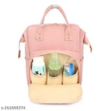 Polyester pink HomeCloud diaper backpack, large capacity with insulated pockets, ideal for mom & dad on-the-go