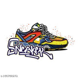 Oversized cotton blend t-shirt with graphic print, solid net color, three-quarter sleeves. Large size from India