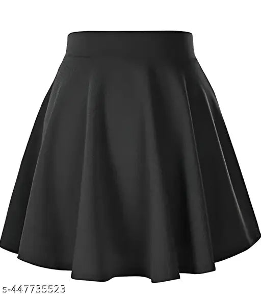 Western high-waist crepe mini skirt, solid net, women's fashion, casual wear, trendy style