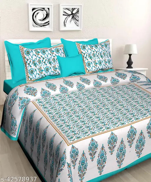 Vibrant double cotton bedsheets combo pack by BedZone, ideal for summer, 144 thread count, 2-pack available on Gillkart