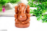 Crystal Ganesha figurine, 12 inches tall, red jade Reiki stone idol for car dash board, home decor item from India