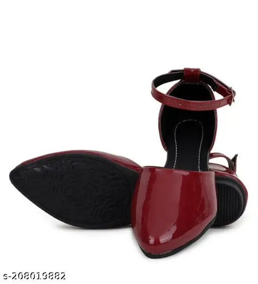Red synthetic bellies for women, slip-on style with ergonomic design for comfort and flexibility