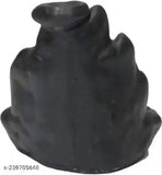 Black polyresin Shiva Adiyogi incense holder with 20 cones, decorative Indian showpiece - 10cm