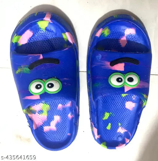 Lightweight EVA marble smiley slippers for kids, durable, washable, and non-slippy, cartoon character pattern